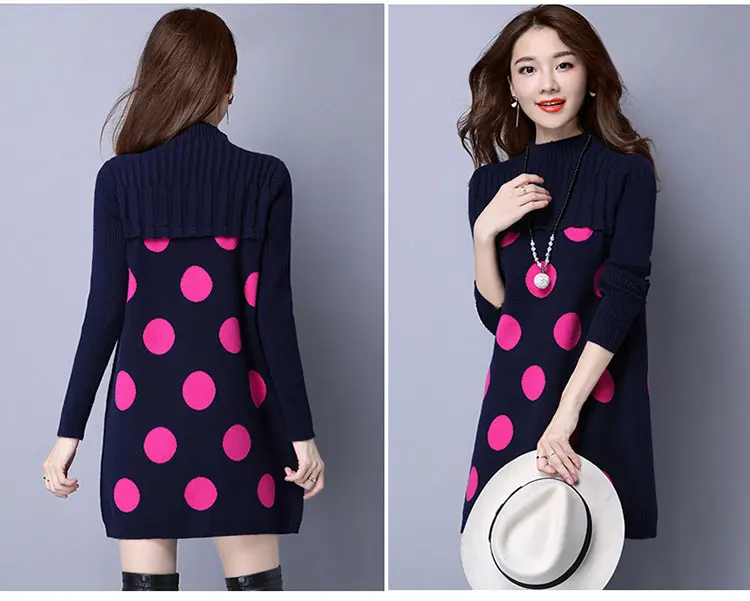 Новое поступление зимний и осенний свитер в горошек модное дизайнерское