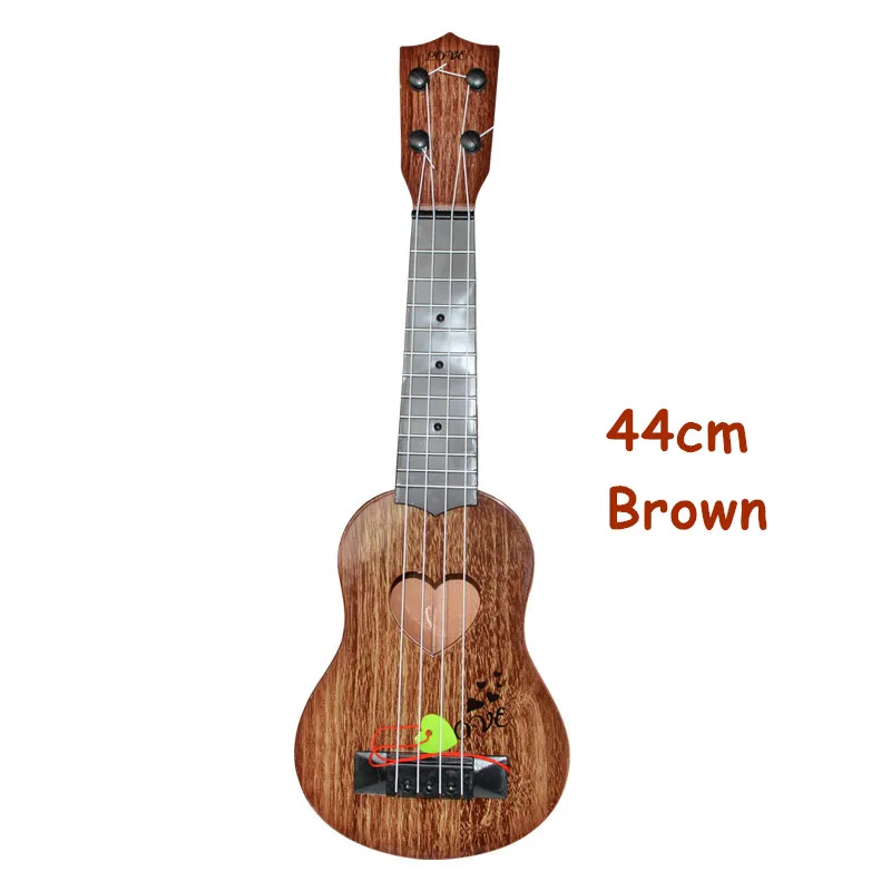 44cm Brown 39/44 см детские мини-укулеле 4 строки Стиль Детские Музыкальные инструменты игрушки для детей музыкального образования начинающих Рождественская Пышная юбка-американка в подарок - Цвет: 44cm Brown