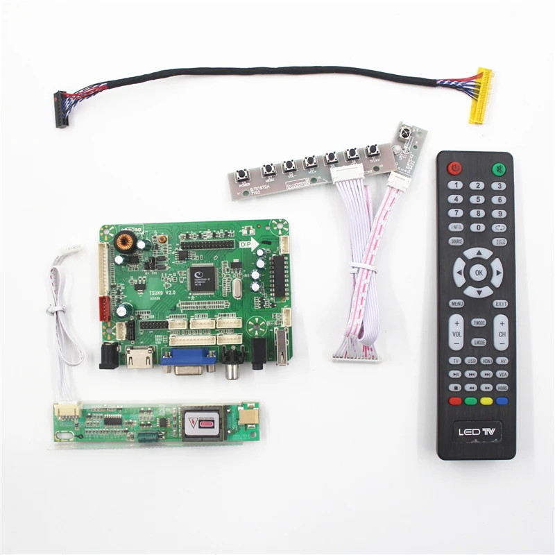 TSUX9 V2.0 HDMI VGA AUDIO AV плата ЖК контроллера с USB LVDS panel 15 4 inch 1280x800 LTN154X3 L03 LP154WX4 TLC6 B154EW08 V1