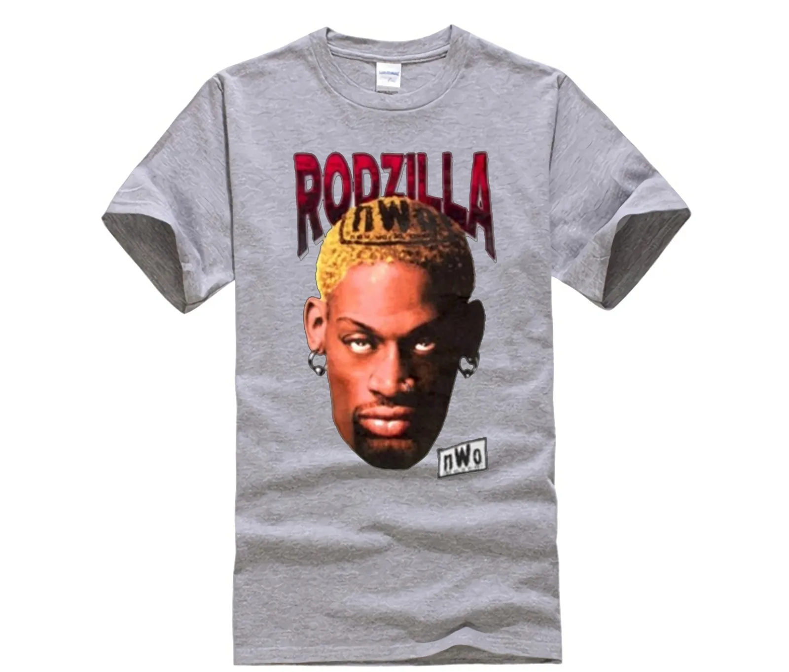 Phiking Dennis Rodman Rodzilla WCW футболка с круглым вырезом по низкой цене, Мужская футболка с коротким рукавом, Забавные Рубашки с коротким рукавом