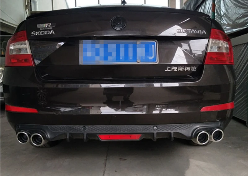 4 отверстия заднего бампера для Volkswagen Skoda Octavia высокое качество PP пластиковый материал задний диффузор спойлер