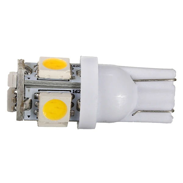 2 шт./лот теплый белый 3000K T10 W5W 5 SMD 5050 LED Автомобильный номерной знак Клин боковые
