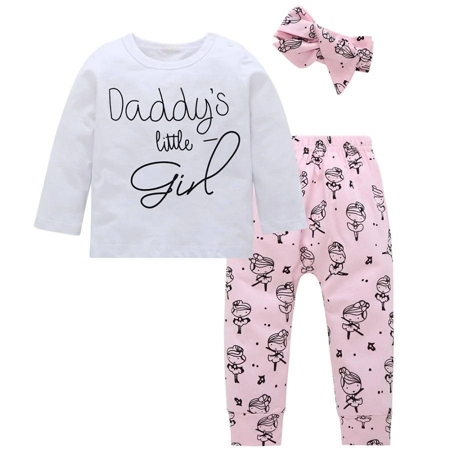 Комплекты из 3 предметов с надписью для малышей принтом Daddy's маленьких девочек