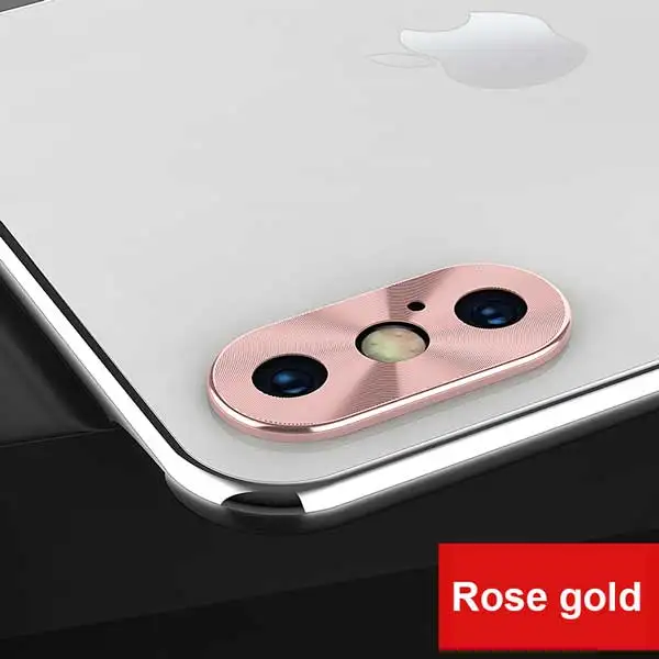 Rose Gold 1 Для iPhone 7 8 Plus X XS Max XR объектив камеры протектор экрана металлическое защитное кольцо Крышка для iPhone XS XR X 7 8 чехол - Цвет: Rose Gold 1