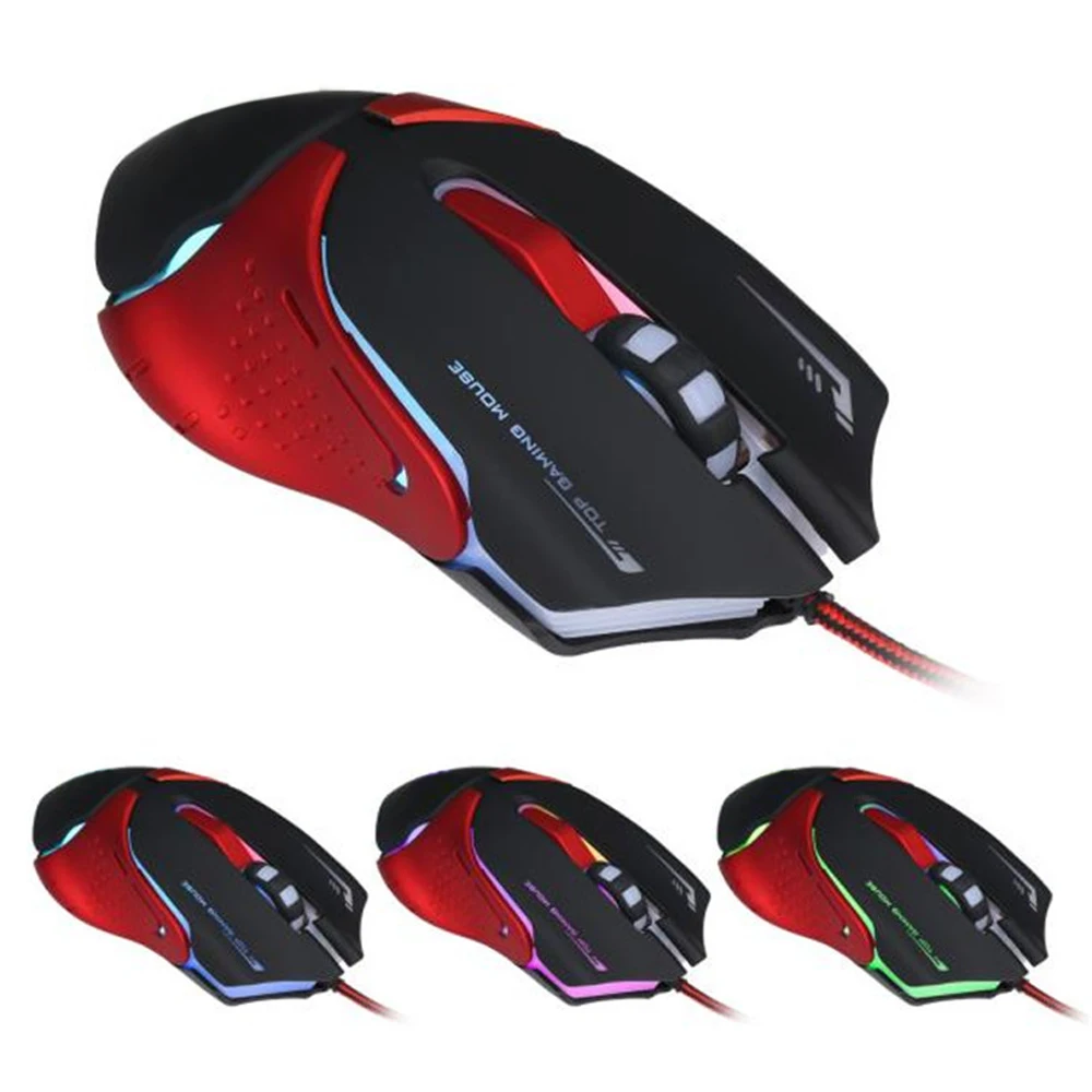 Горячая 6D светодиодный USB Проводная 3200 DPI профессиональная игровая мышь для