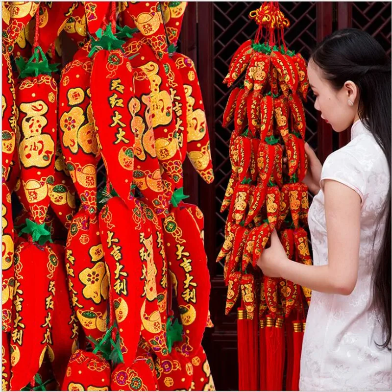 Традиционный китайский узел декоративный подвесной красный перец для комнаты и двери, украшение на фестиваль.