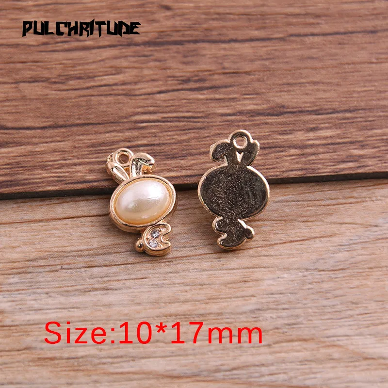 

6pcs 10*17mm Alloy Metal Drop Oil Rabbit Charms Pendant For DIY Bracelet Necklace Jewelry Making