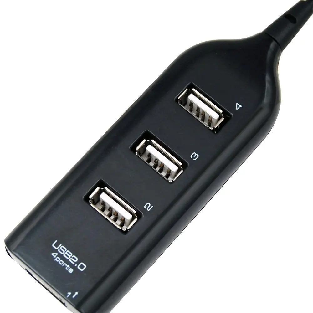 USB 2,0, высокоскоростной разветвитель с 4 портами, usb-хаб, адаптер для ПК, ноутбука, компьютера, удлинитель, портативный, для Macbook, настольный, USBFan