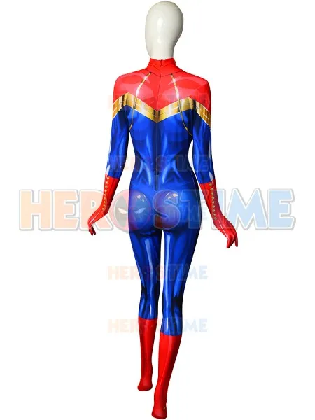 Женский костюм супергероя Ms Marvel Carol Danvers капитана Марвел на Хэллоуин с 3D принтом