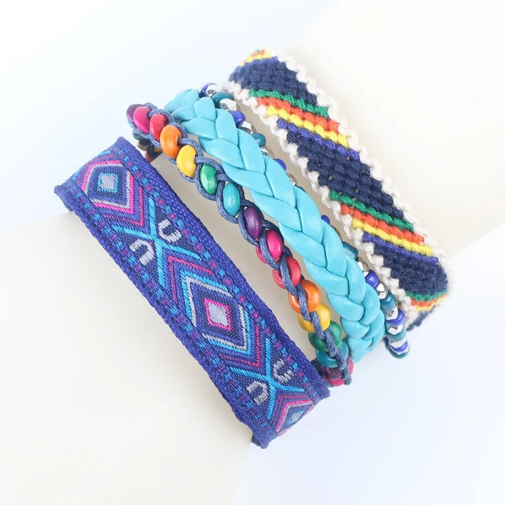 Newei 2017 горячее плетение бисера ручной работы кожаные браслеты для женщин