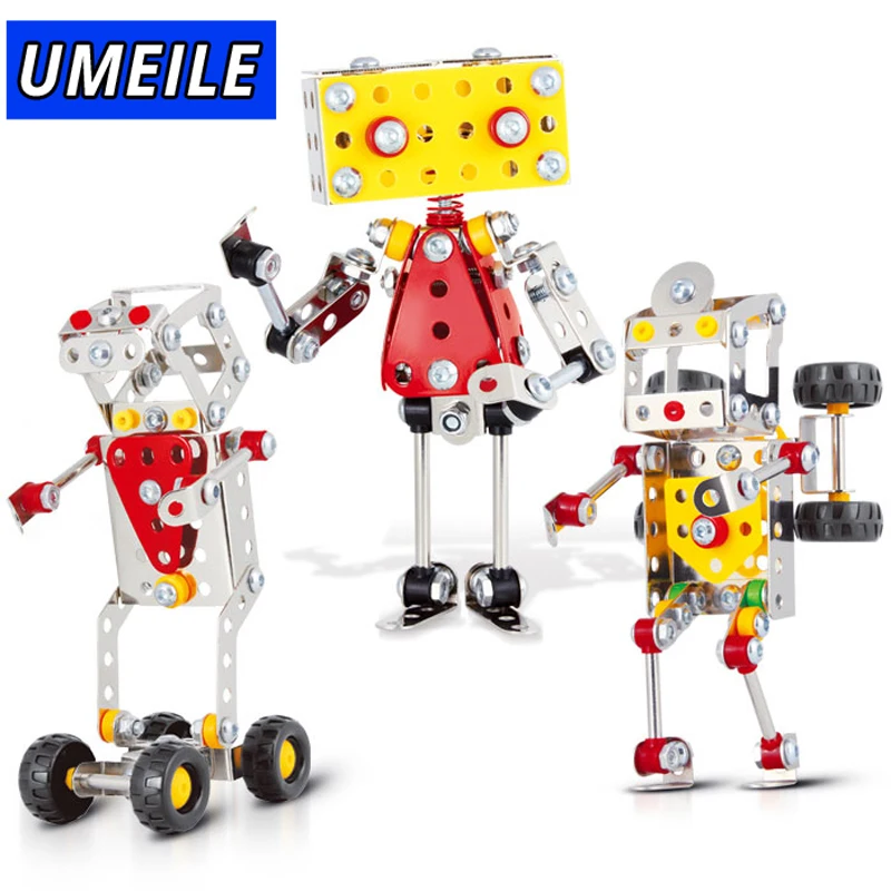 Бренд UMEILE 3 стиль Робот 3D металлическая головоломка гайка винт сборка подарок для