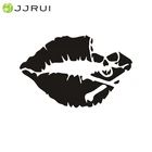 Виниловая наклейка JJRUI с черепом и губами, наклейка на окно, автомобильный ноутбук, для стенок бампера, пиратские скрещенные кости, Jdm Kiss, настенные художественные наклейки на стену