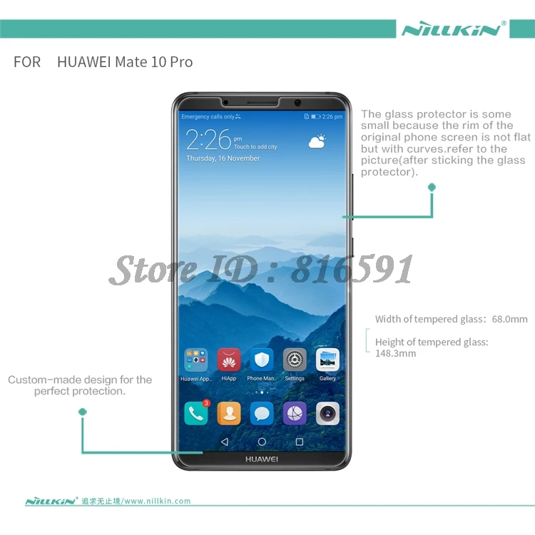 Huawei mate 10 Pro стекло закаленное Nillkin Amazing H+ Pro 0,2 мм Анти-взрыв huawei mate 10 Pro стеклянная пленка