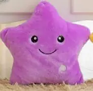 Purple Светящаяся Подушка, рождественские игрушки, светодиодный светильник, розовая Подушка, синяя плюшевая подушка, красочные звезды, пентаграмма, детские игрушки, подарок на день рождения - Цвет: Purple