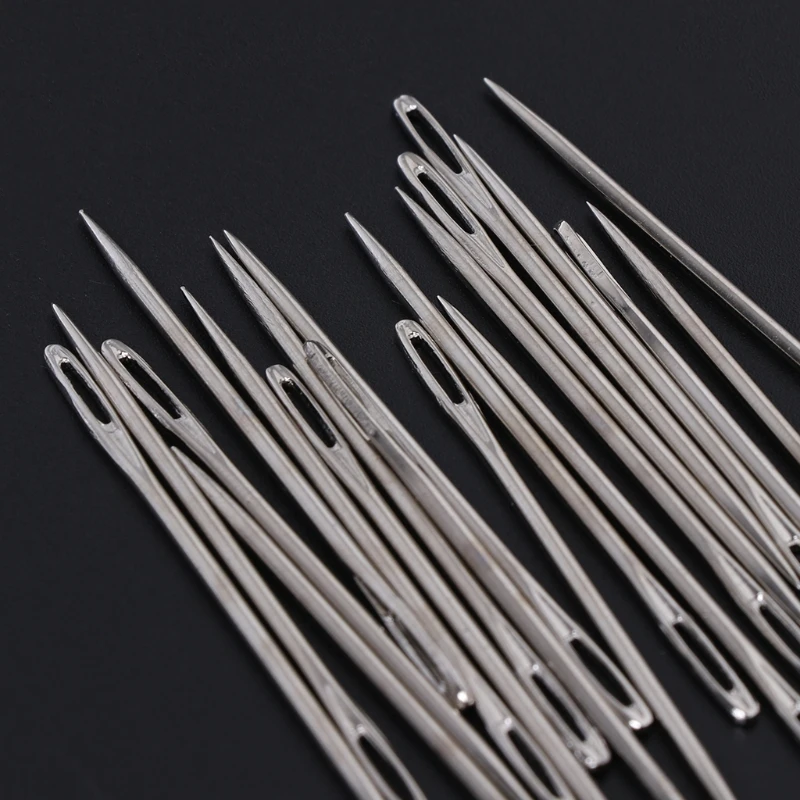 20 шт. большой глаз Нержавеющая сталь пряжа Вязание Вышивка крестом иглы швейные