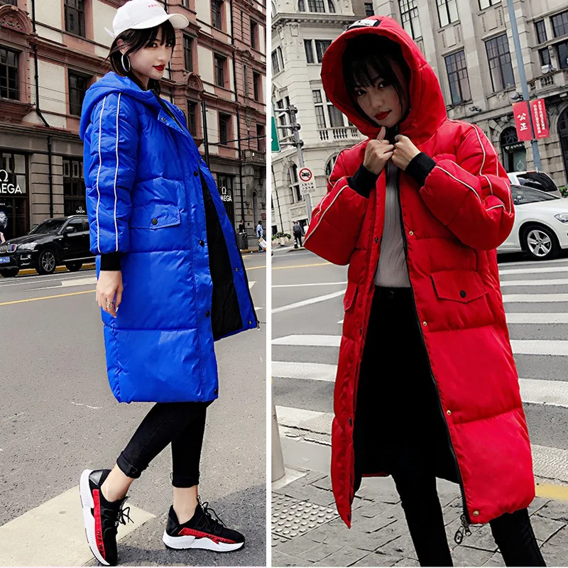 Новинка 2020 модные длинные женские пуховики хлопковые парки куртки утолщенная