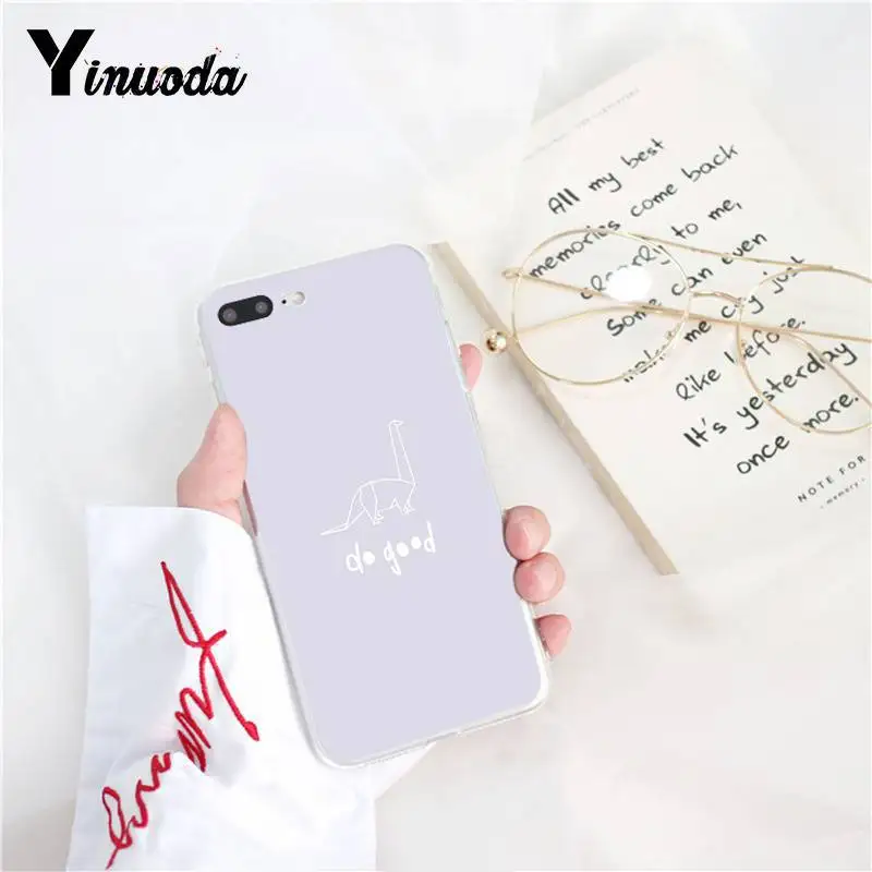 Yinuoda милый маленький динозавр узор мягкий чехол для телефона из ТПУ для iPhone 8 7 6 6S Plus X XS MAX 5 5S SE XR 10 чехол 11 11pro 11promax