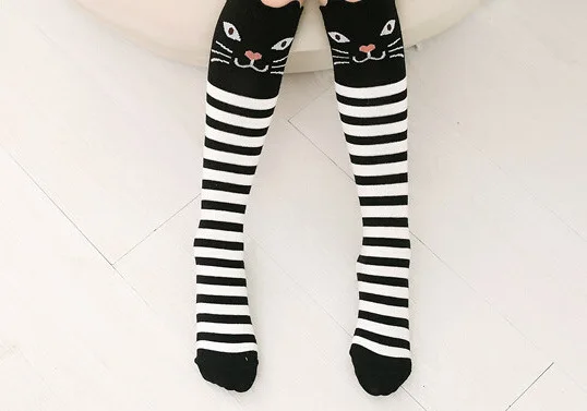Cotton Cartoon Children's Baby Fox Socks With Bear Knee Highs Long Cute Infantil Kids for Girls kniekousen 3-12 Years old 1pcs - Цвет: 10