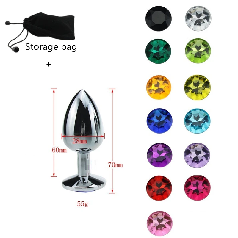 Цветной металлический массажер простаты S/M/L Анальная пробка для Мужчин