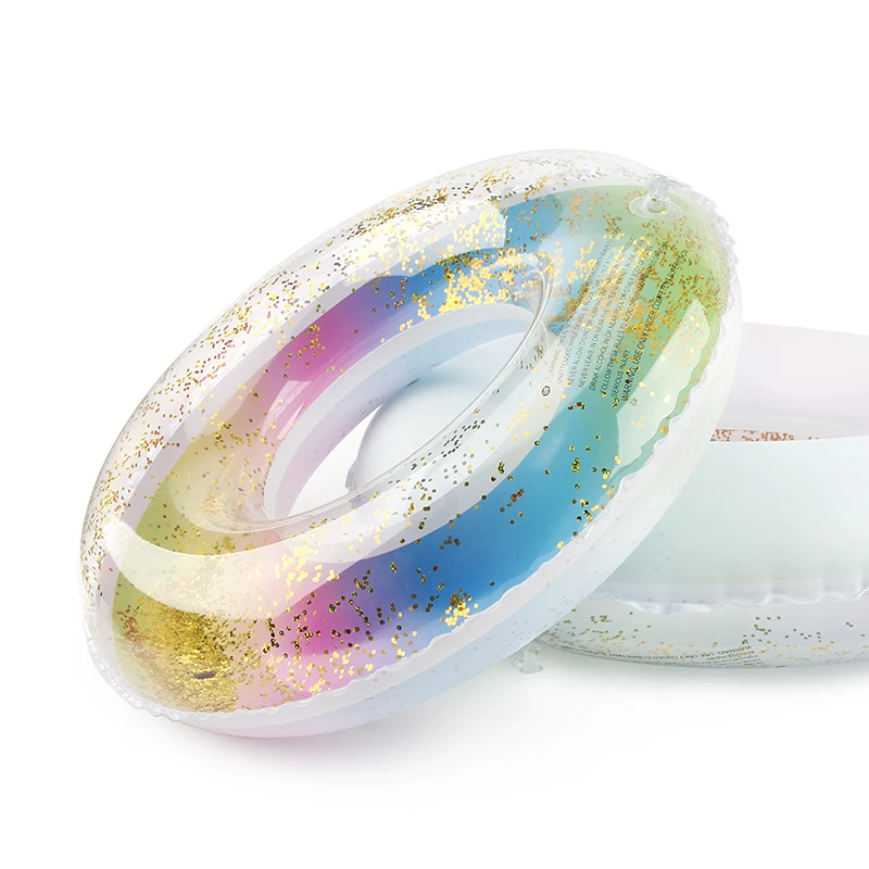 Красочные Блестки плавательное кольцо надувной поплавок Радуга для взрослых
