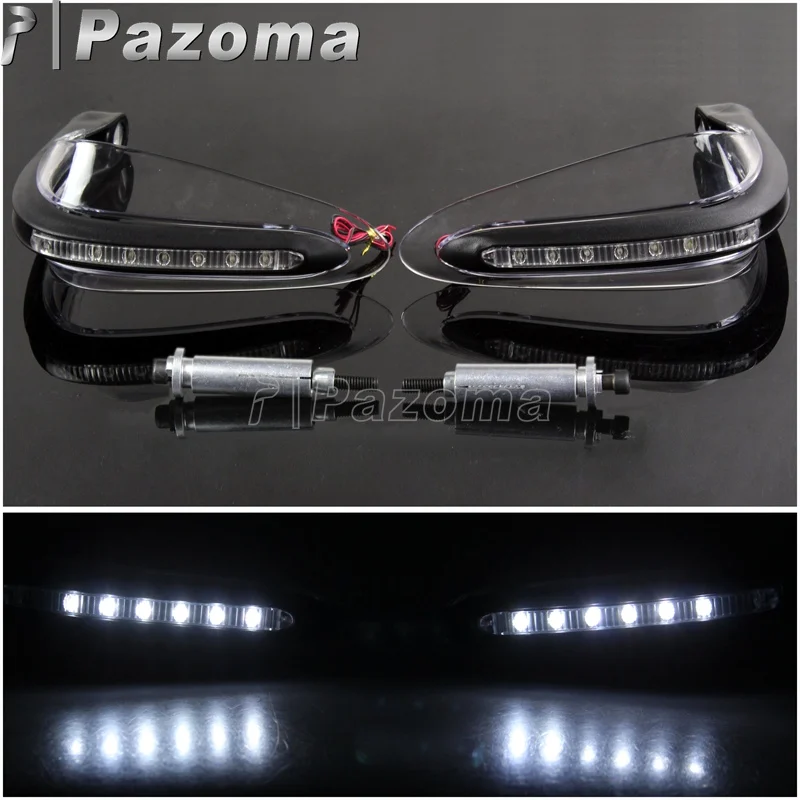 СВЕТОДИОДНЫЕ указатели поворота PAZOMA для мотоциклов ручные охранники 7/8 &quot22 мм