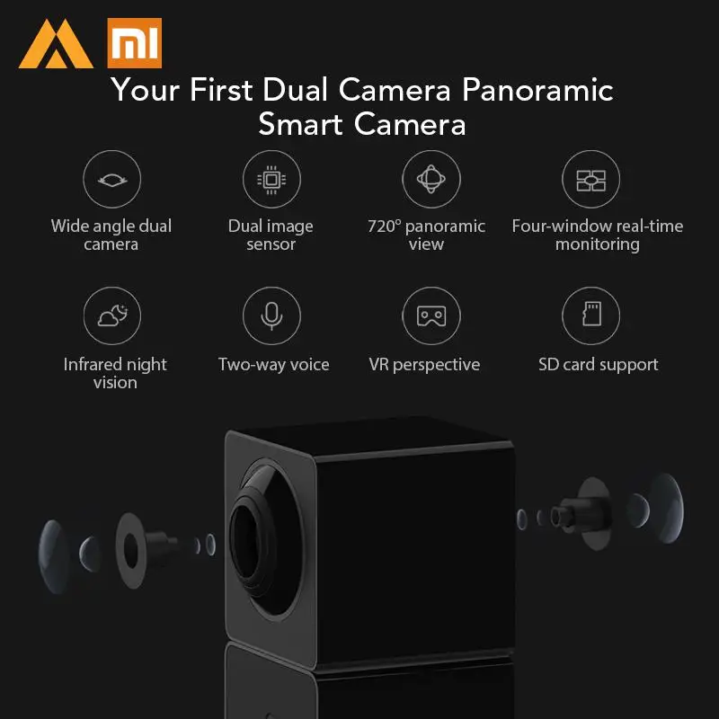 Xiaomi Xiaofang камера двойной объектив для съемки панорамы умная сетевая ip четыре