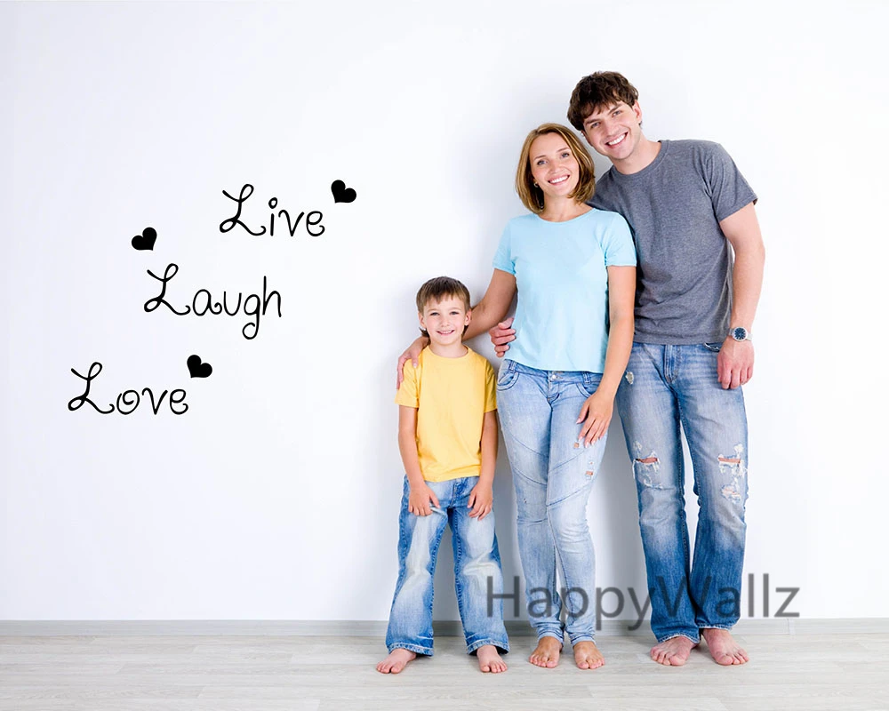 

Motivational Quote Wall Stickers Live Laugh Love DIY Inspirational Life Quotes Vinyl Wall Art Decal Hot Sale Custom Colors Q61