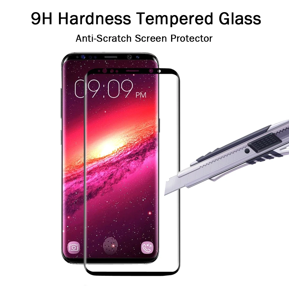Защитное стекло 9H для Samsung Galaxy S9 Plus закаленное защита экрана изогнутая 3D пленка |