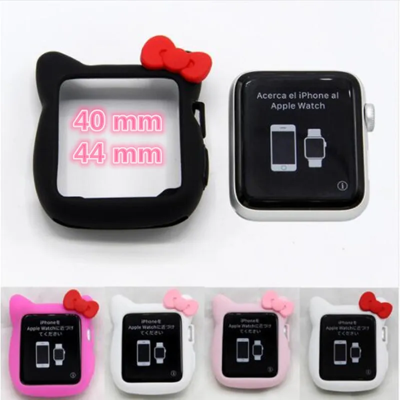 Милый мультяшный чехол HelloKitty из мягкого силикона защитный для телефона Apple Watch
