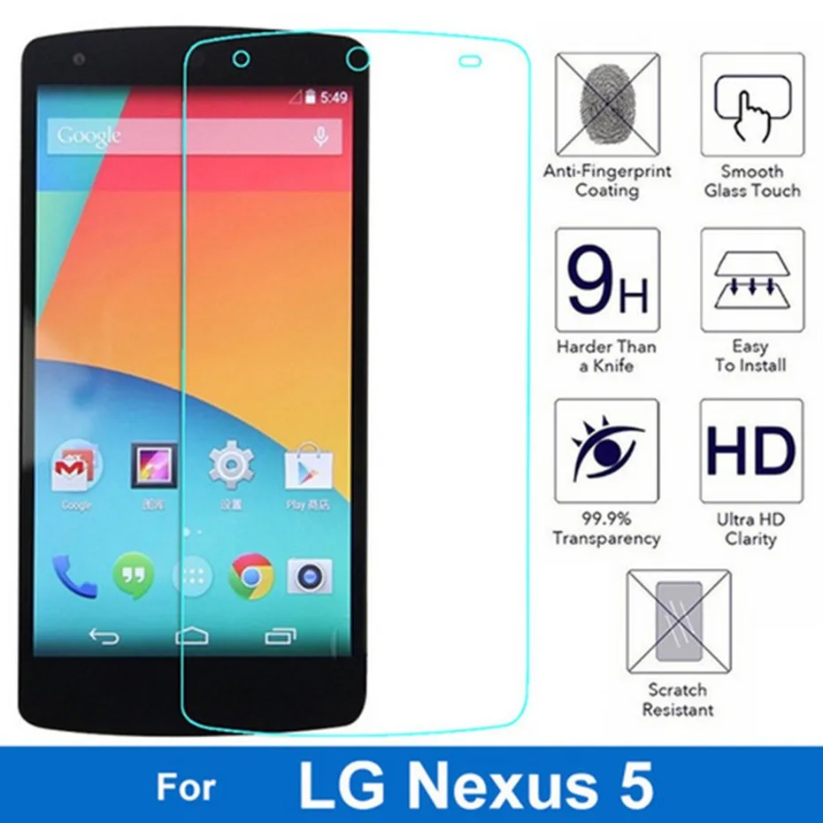 2 шт. 9H ультратонкое Защитное стекло для LG google nexus 5 защитная пленка из закаленного