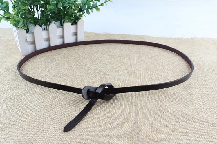 Ремень из натуральной кожи женский ремешок из воловьей кожи ремень женский модный ремень из коровьей кожи Платье Узелок тонкие повседневные ремни для женщин сплошной пояс