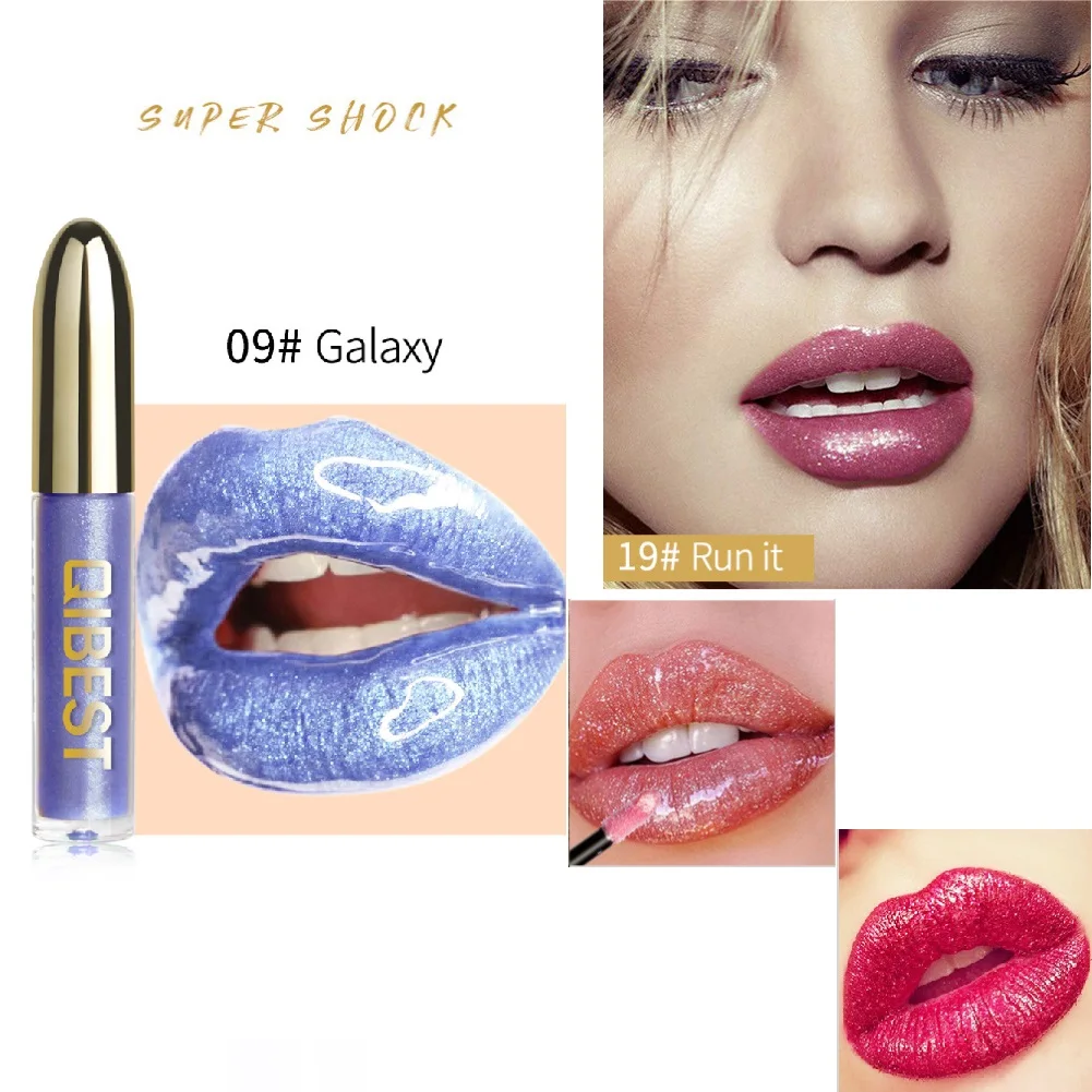 QIBEST блеск для губ водостойкий яркий цвет долговечная блестящая жидкая помада