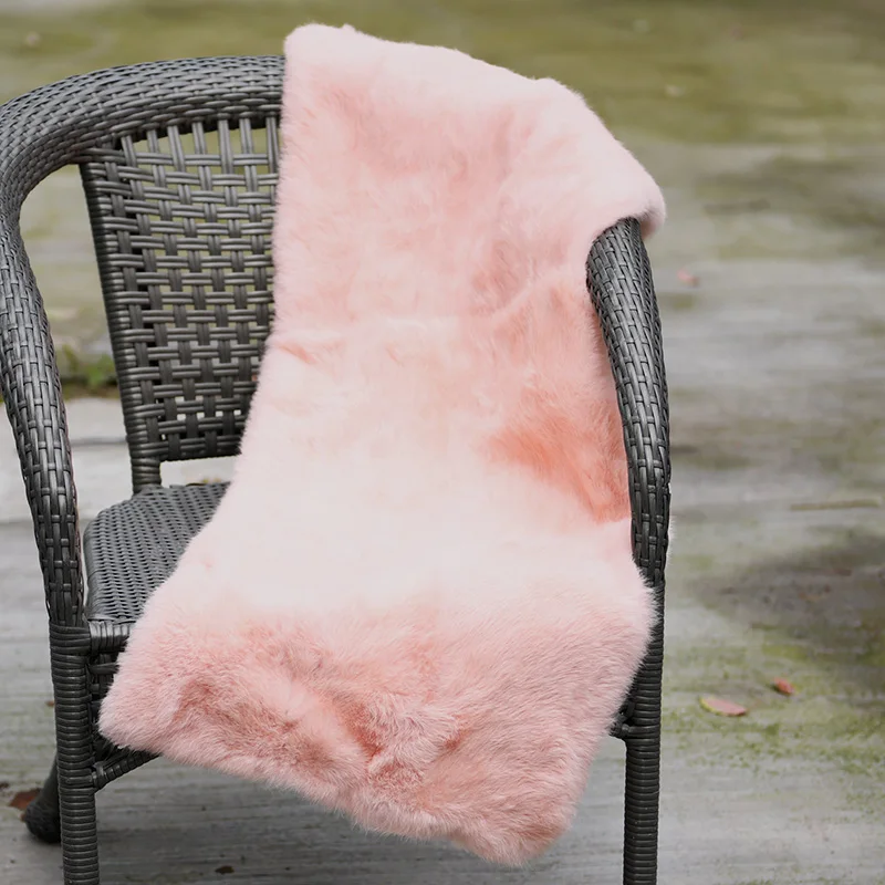 Offerte CX-D-135A Formato Personalizzato Handmade Reale Della Pelliccia Del Coniglio Tappeto Tappeto Coperte Per Letti In Soggiorno