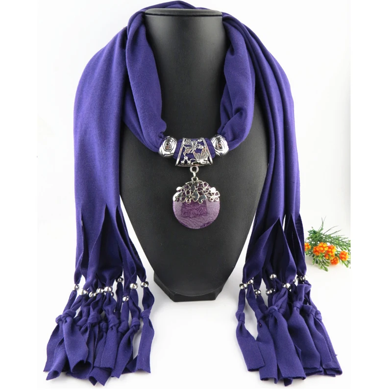 Женский шарф подвеска RUNMEIFA модный дизайнерский с кулоном|scarf jewelry|popular scarfbrand design