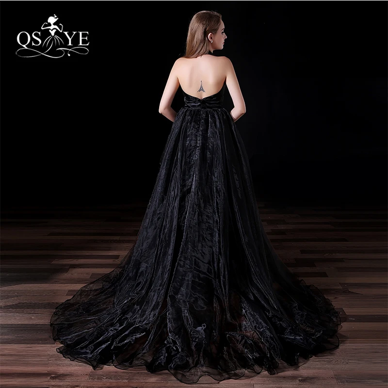 Винтажное черное Тюлевое длинное платье для выпускного вечера 2017 Robe de Soiree
