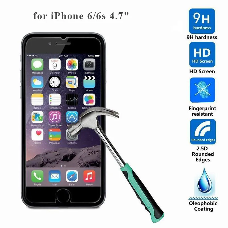 2 шт. 9H взрывозащищенное Закаленное стекло для iPhone X Ten 10 8 Plus 7 6 6S 5 5S SE 5C 4 4S Защитная