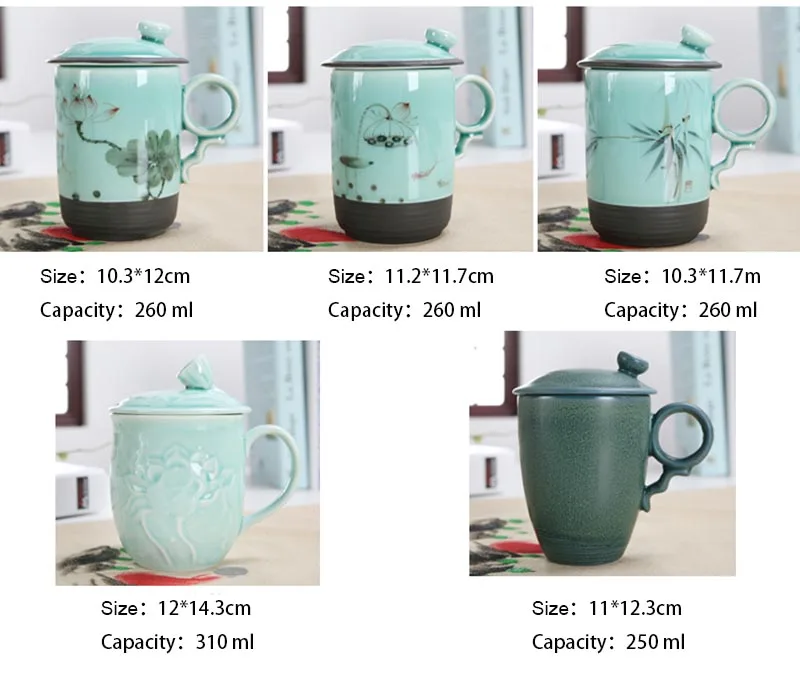 Керамические бутики Цзиндэчжэнь 260 мл фарфоровая чашка из селадона с ручной
