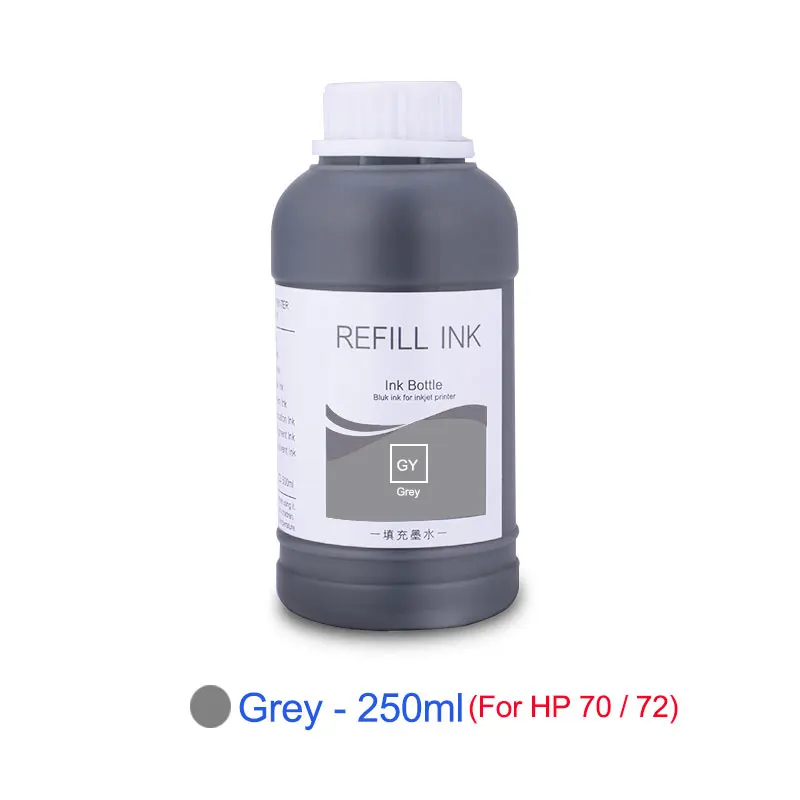 1 PCS - Grey 6x250 мл пигментные чернила для заправки для hp T610 T620 T690 T770 T790 T795 T1100 T1120 T1200 T1300 Z3100 Z3200 принтер чернила для hp 70 72 - Цвет: 1 PCS - Grey