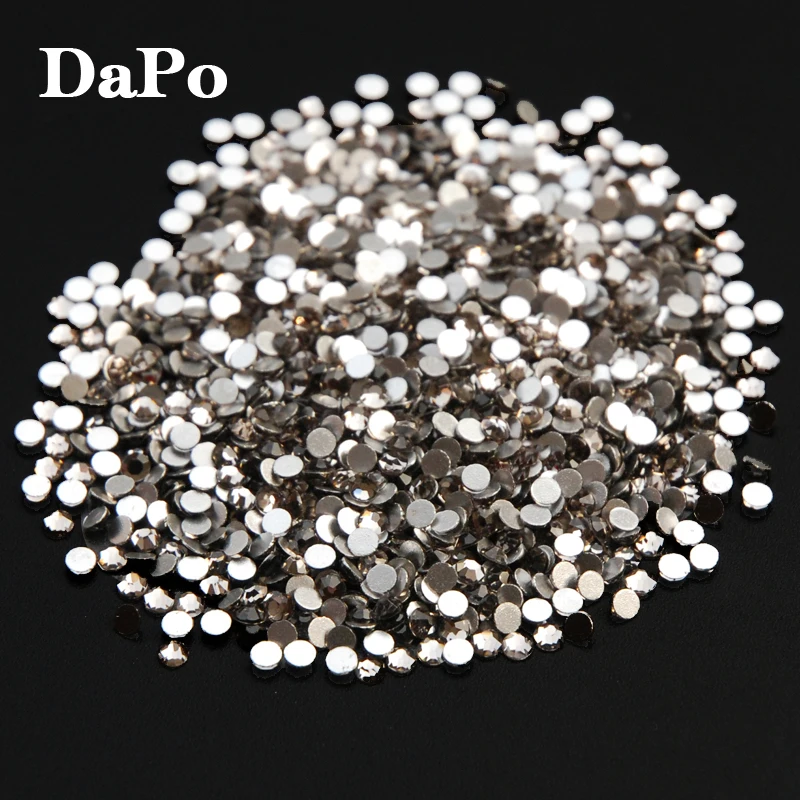 Супер предложение блестящее серое стекло Стразы для ногтей не Hotfixed горный