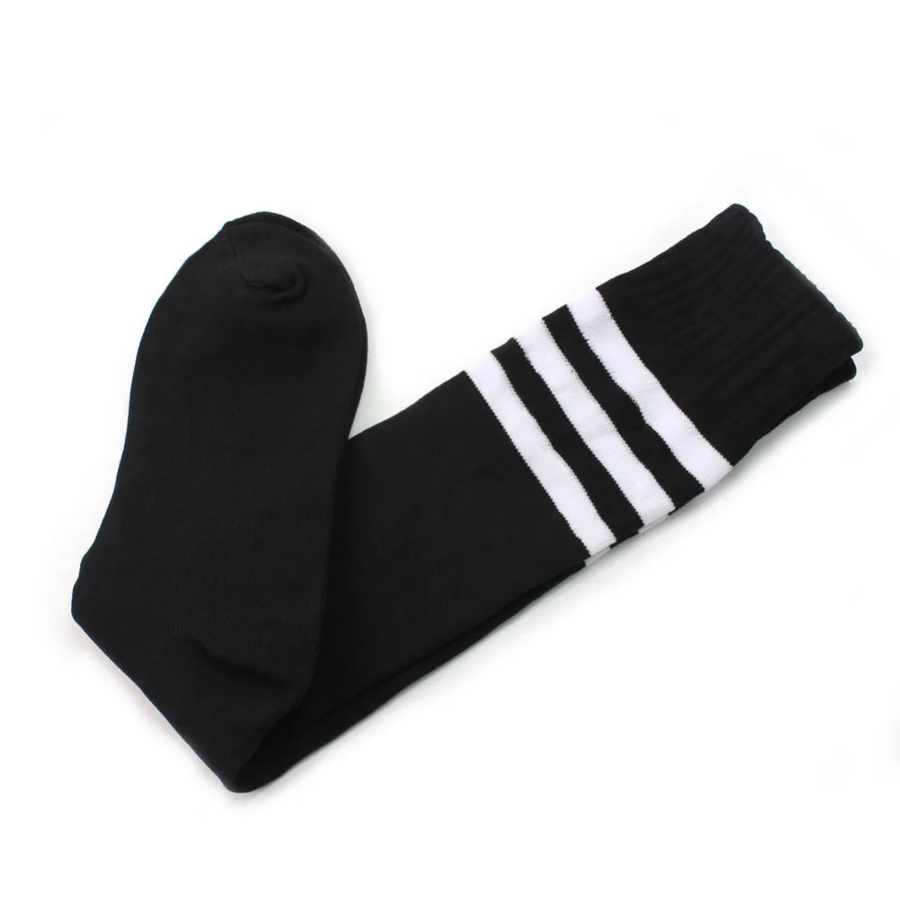 Носки мужские/женские длинные в полоску повседневные Черные бейсбольные
