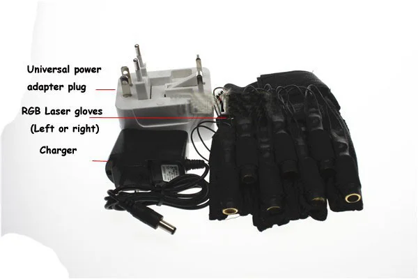Лазерная перчатка RGB для сценического шоу вечерние с 7 лазерами (2 красных + 3