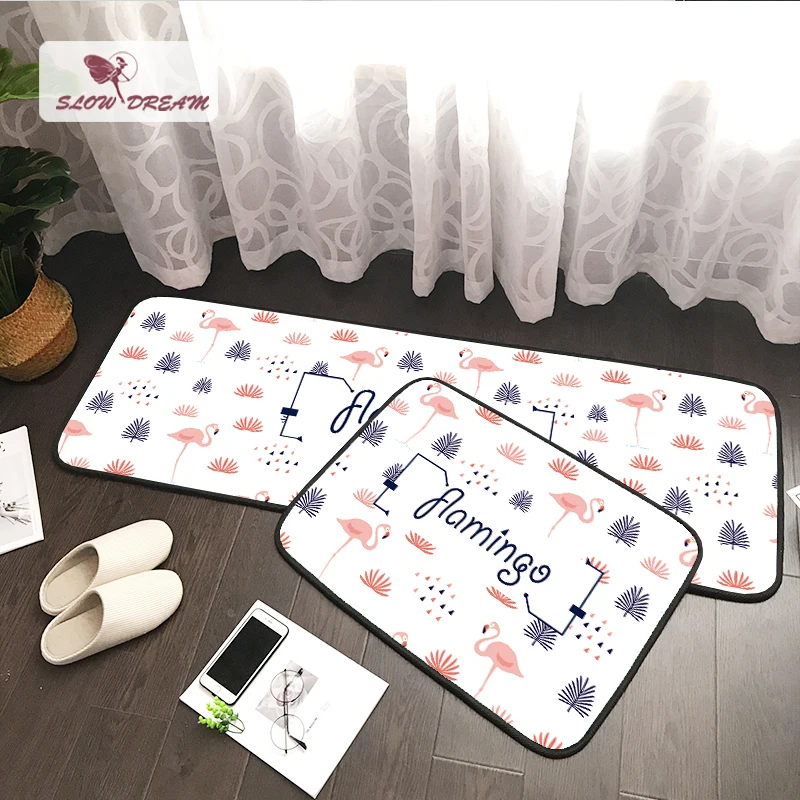 Slowdream Flamingos White Home Textiles Carpet Bathroom Rugs and Mats Kitchen Outdoors Mat Washable Clean 3 Sizes 1pcs |