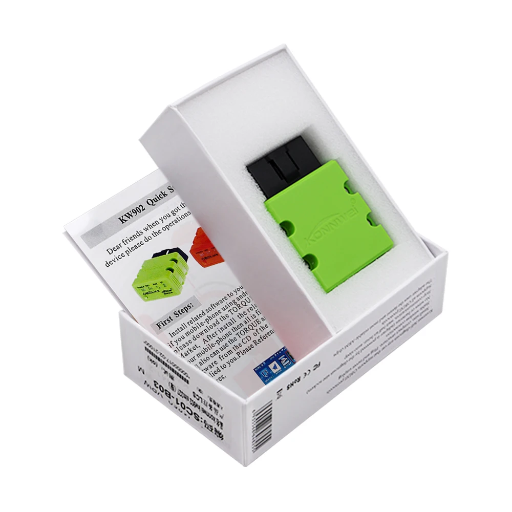 ELM327 Bluetooth Konnwei KW902 V1.5 PIC18F25K80 Авто диагностические инструменты OBD II Bluetooth Автомобильный сканер поддерживает 12 В Дизель/бензин
