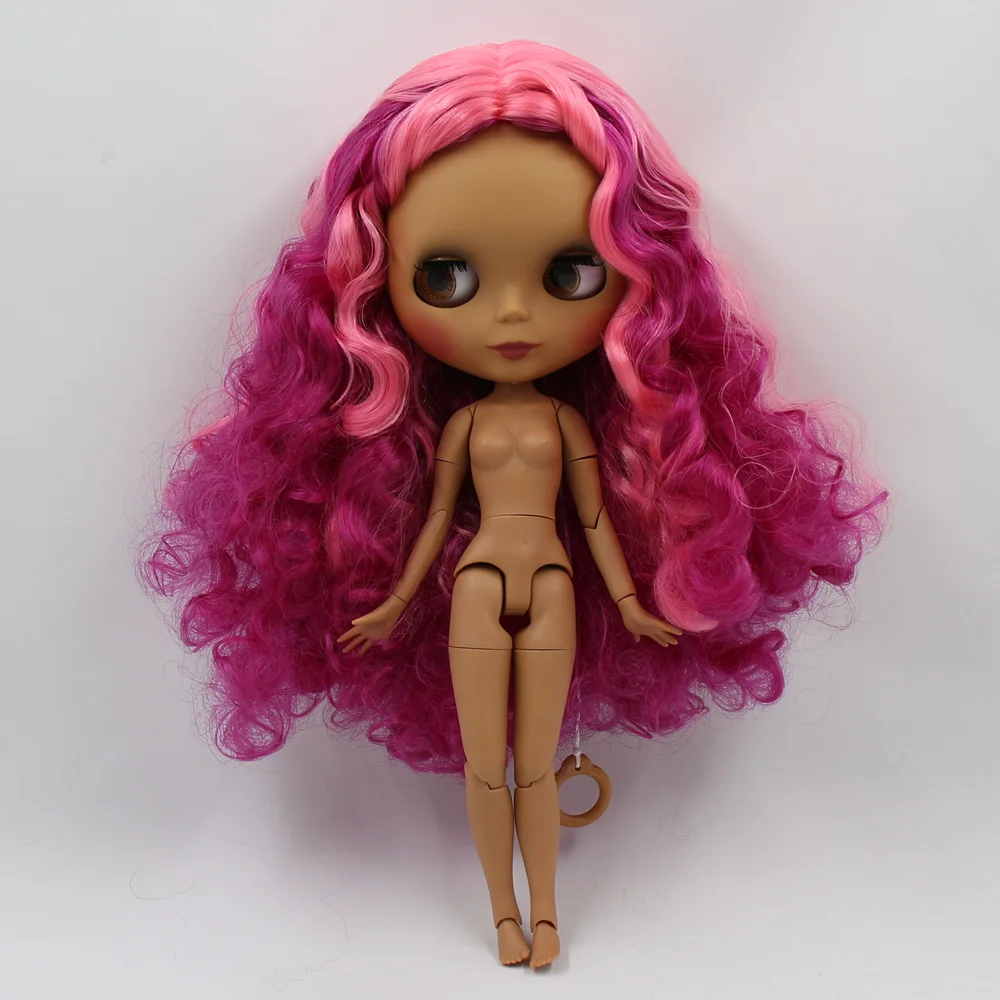 Кукла Blyth ICY DBS 30 см темная кожа матовое лицо крутые Розовые Смешанные цвета кудри