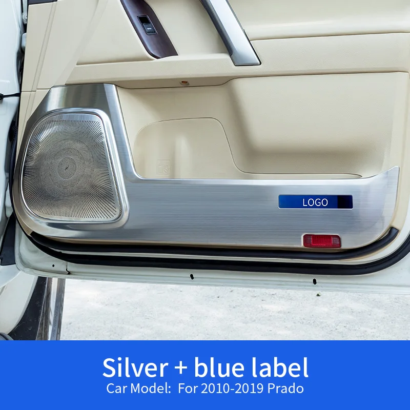 B Silver Для Toyota land Cruiser LC200 Prado LC150 2010-18- защита из нержавеющей стали боковая защита края анти-удар двери коврики крышка - Название цвета: B Silver