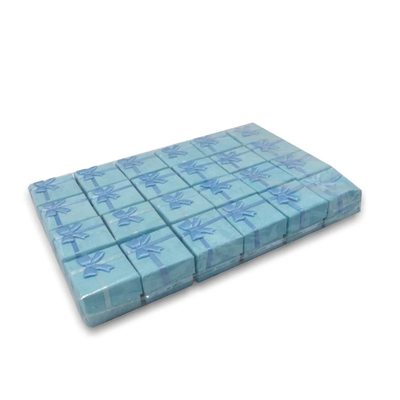 BLUE 48 шт./лот, модная шкатулка для ювелирных изделий, мульти кольца цвета, подарочная упаковка для ювелирных изделий, серьги, держатель, чехол, 4*4*3 см - Цвет: BLUE