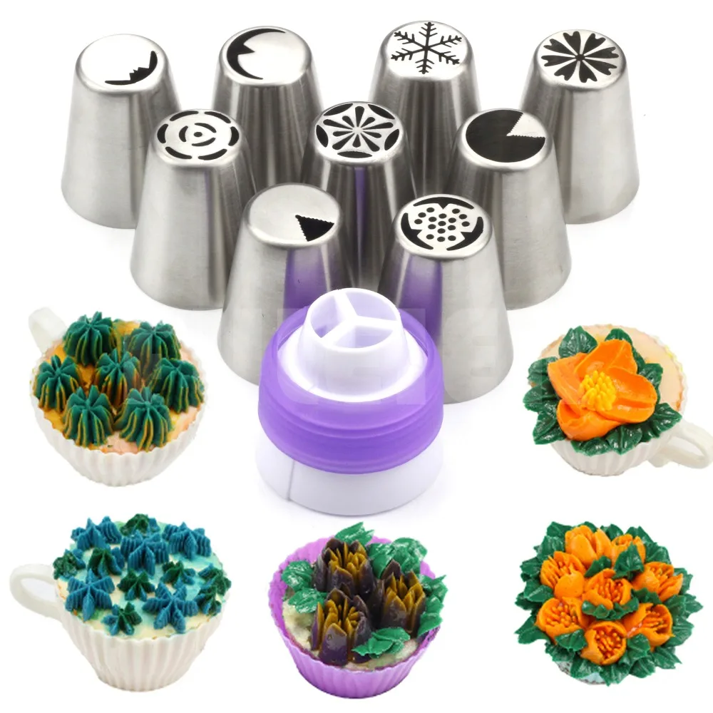 10 шт./компл. нержавеющая сталь русский тюльпан глазурь трубопроводы насадки для