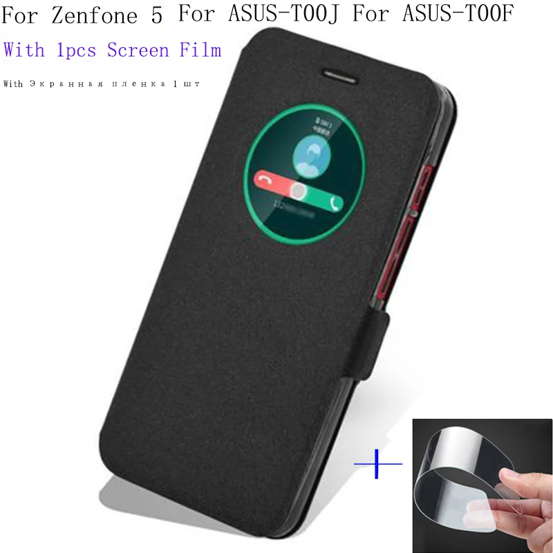 5 0 дюймовый чехол с умным окошком для ASUS Zenfone телефона флип из искусственной кожи