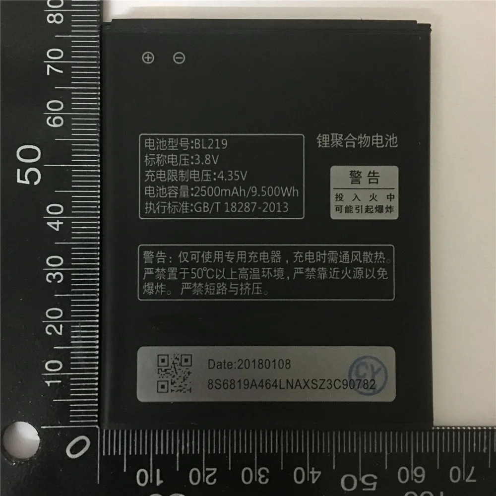 100% Оригинальный запасной аккумулятор BL219 2500 мАч для Lenovo A880 S856 A889 A890e S810t A850 +
