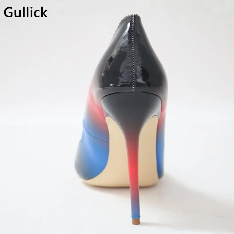 Новые поступления от Gullick кожаные туфли лодочки с радужным принтом для женщин